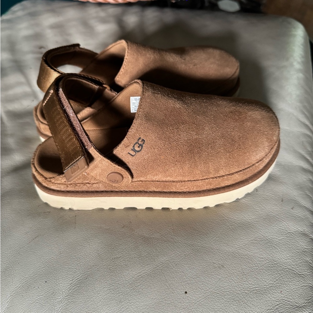 UGG Tan Suede Slingback Clogs